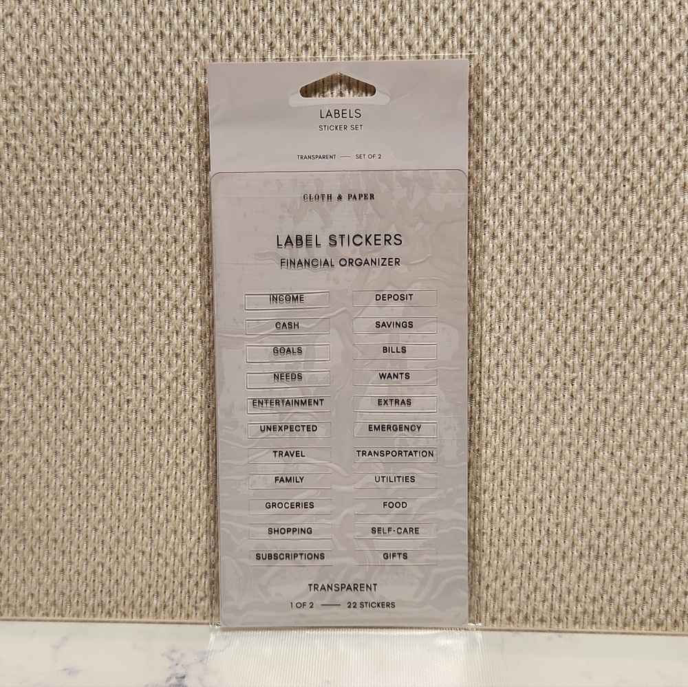 Cloth & Paper Clear Label Stickers Financial 22 Transparent Stickers